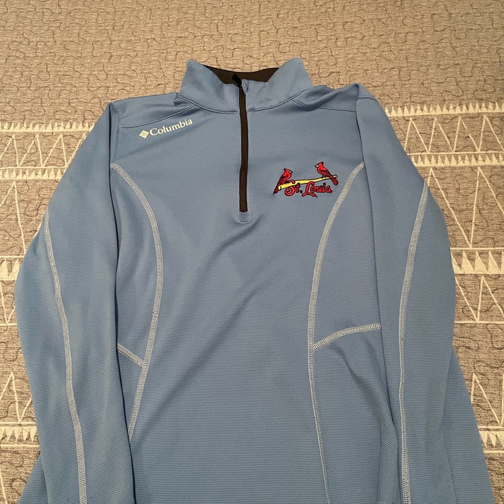 Columbia Light Blue Quarter-Zip with Logo